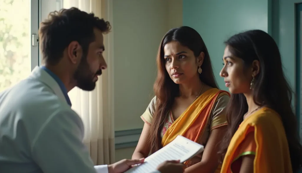 Doctor explaining heart attack and accidental death coverage